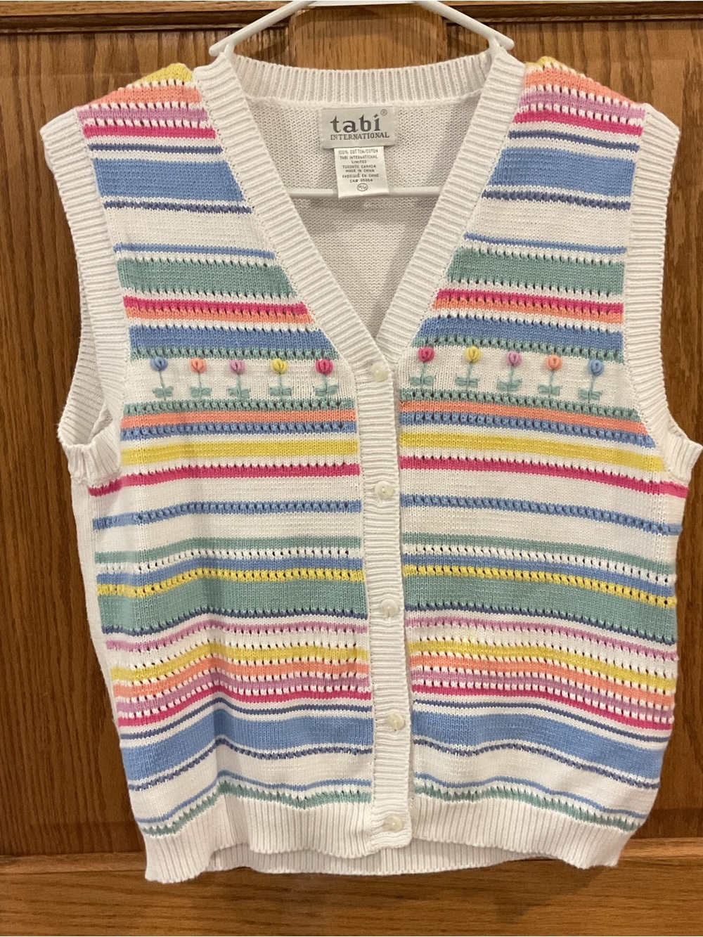 Vintage Tabi International Rainbow Stripe Sweater Vest – Women’s M/L